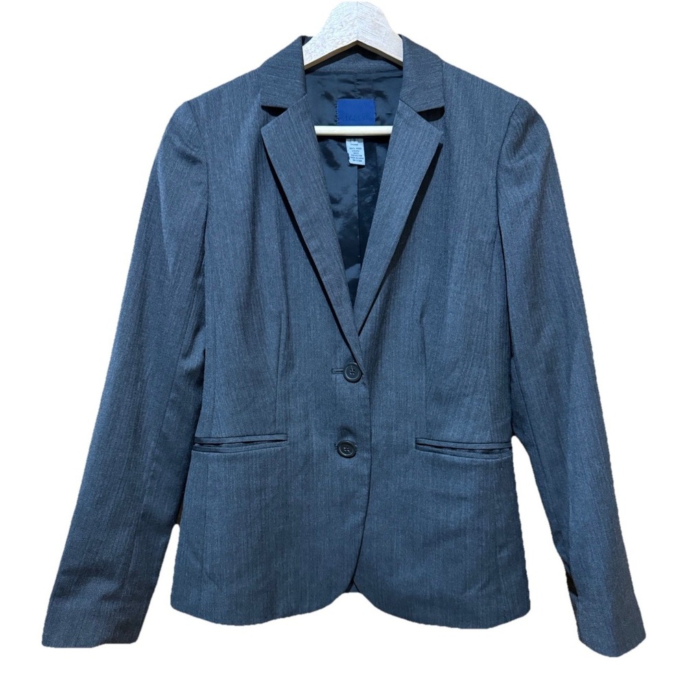J. Crew 100% Wool Gray Blazer Jacket Womens Career Office Formal Size 0 EUC